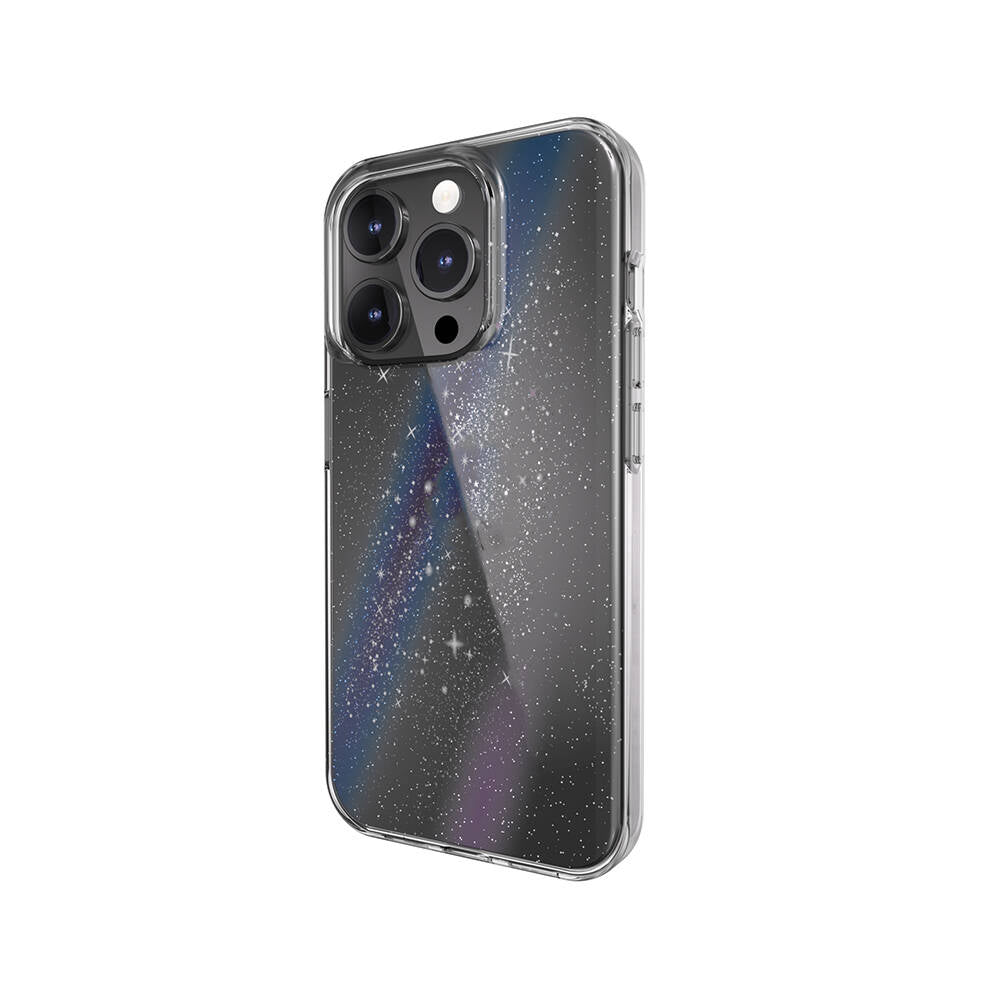 Apple iPhone 15 Pro Kılıf Çift Katmanlı IMD Baskılı Bumper Lisanslı Switcheasy Cosmos Nebula Kapak Renksiz