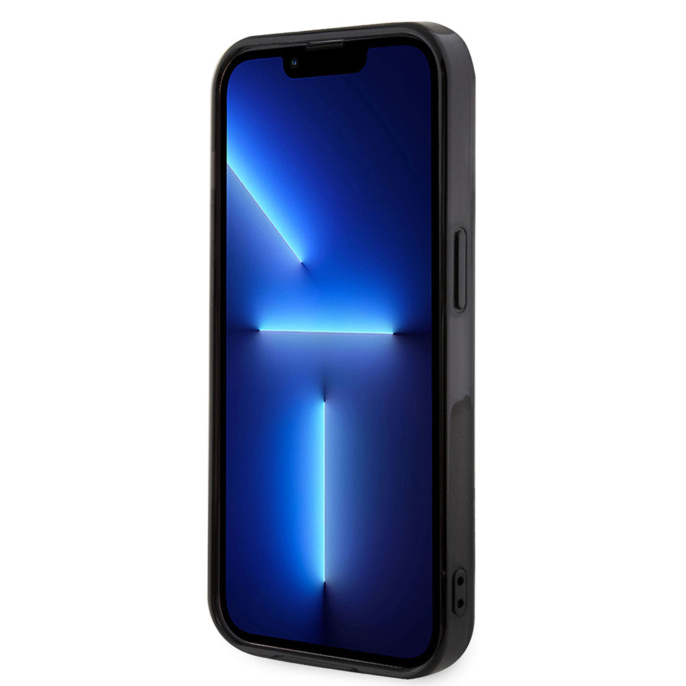 Apple iPhone 15 Pro Kılıf Ferrari Orjinal Lisanslı M-safe Şarj Özellikli Transparan Renk Geçişli Iridescent Kapak Siyah