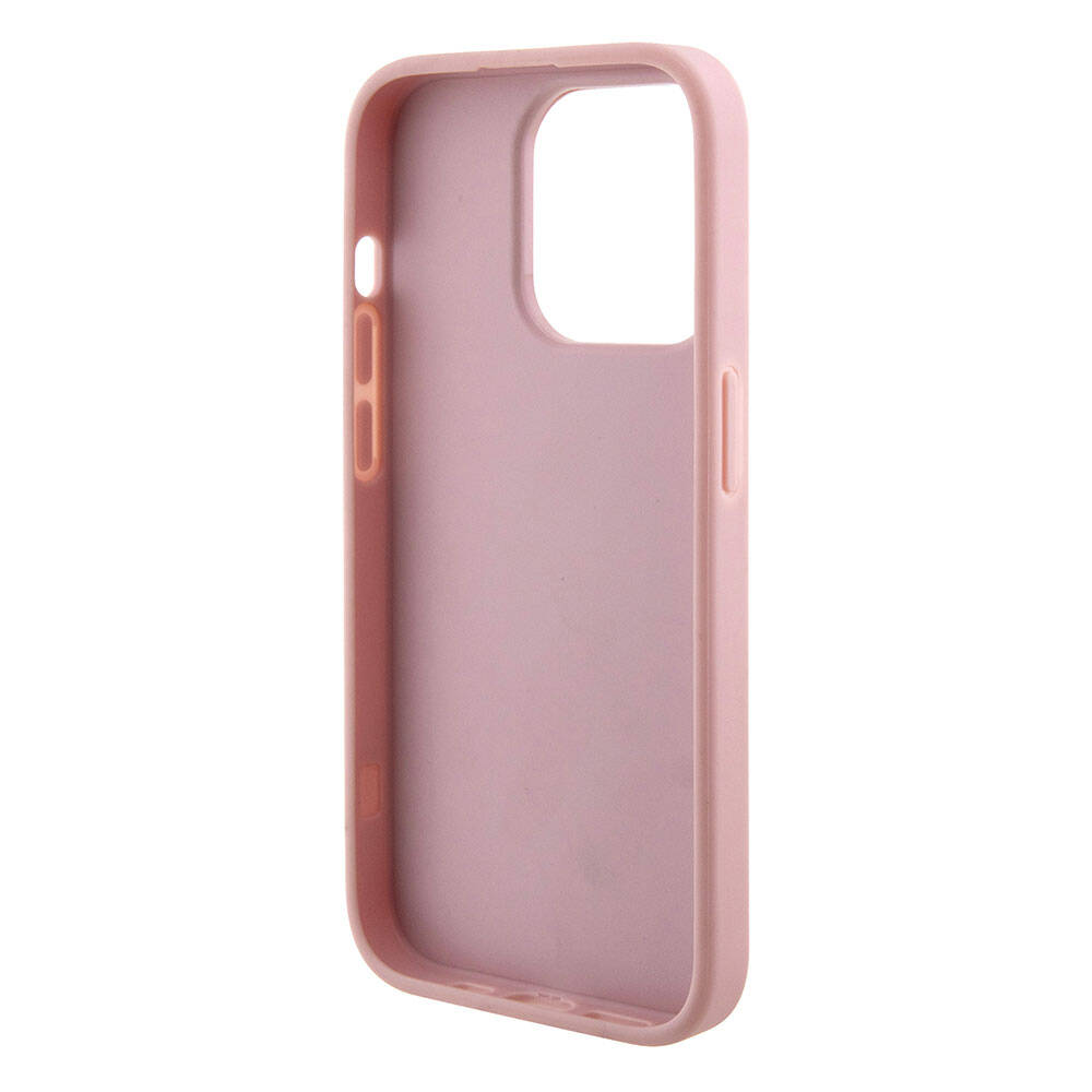 Apple iPhone 15 Pro Case Guess Original Licensed 4G Large Metal Logo Glitter Cover Black