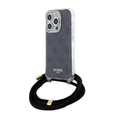 Apple iPhone 15 Pro Case Guess Original Licensed Cross Strap 4G Patterned Cover Brown 