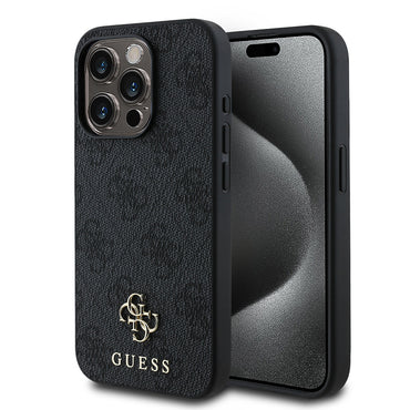 Apple iPhone 15 Pro Kılıf Guess Orjinal Lisanslı M-safe Şarj Özellikli Small 4G Classic Kapak