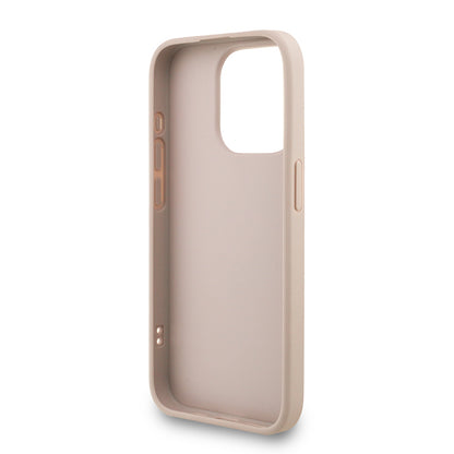 Apple iPhone 15 Pro Kılıf Guess Orjinal Lisanslı PU Deri Bilek Askı İpli Metal Büyük 4G ve Yazı Logolu Kapak Kahverengi