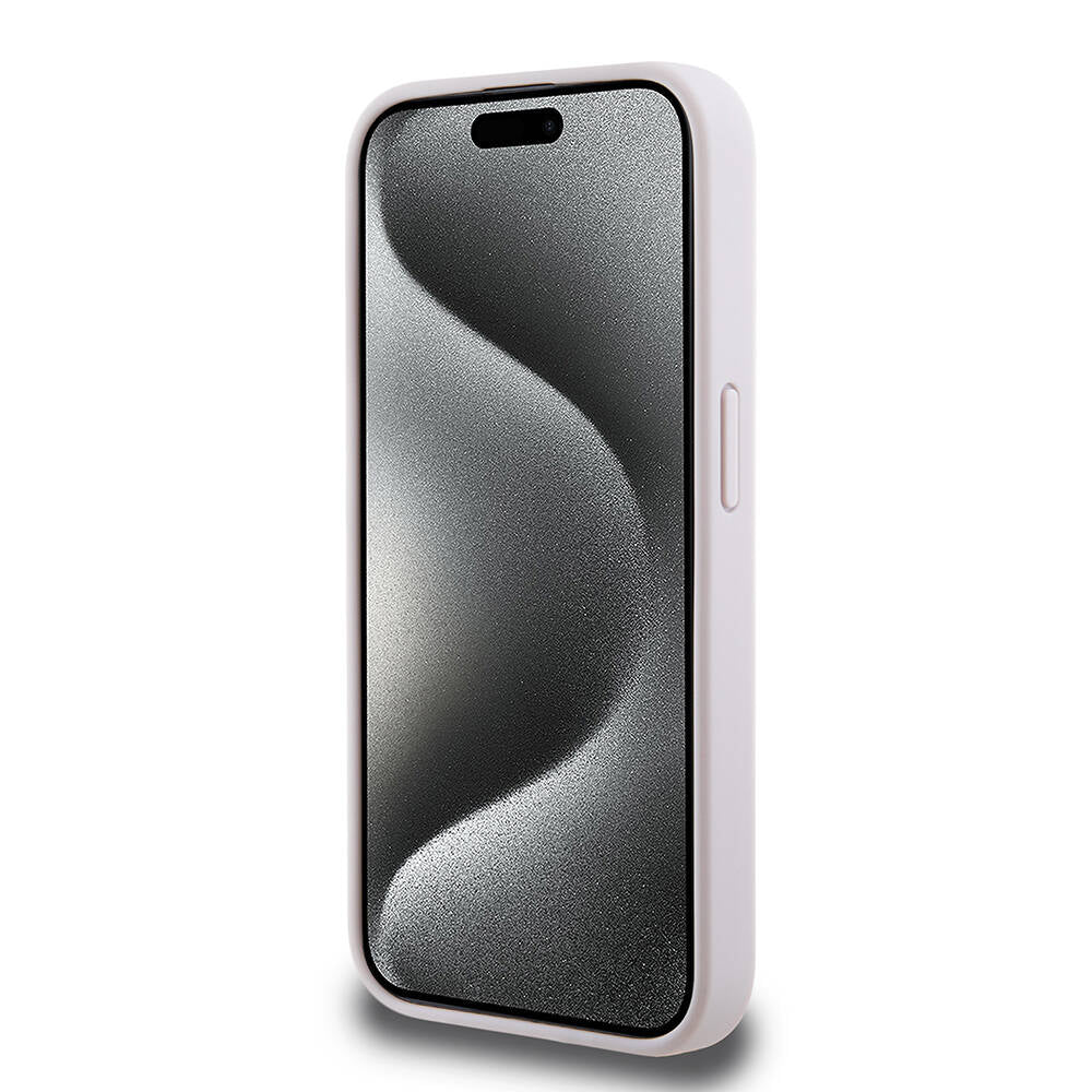 Apple iPhone 15 Pro Case Guess Original Licensed PU Leather Cover with Text and 4G Metal Logo Pattern Brown