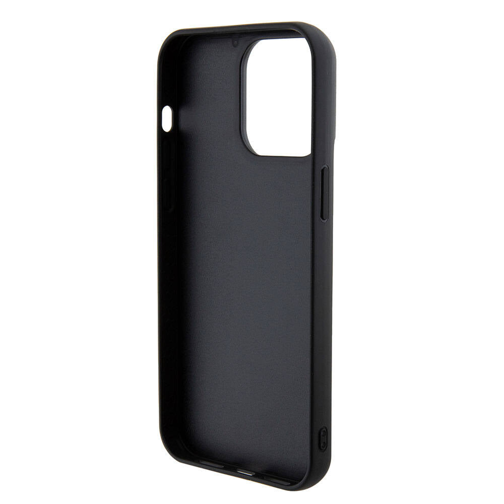 Apple iPhone 15 Pro Case Guess Original Licensed Sequin Back Surface Metal Letter Logo Sequin Script Cover Black