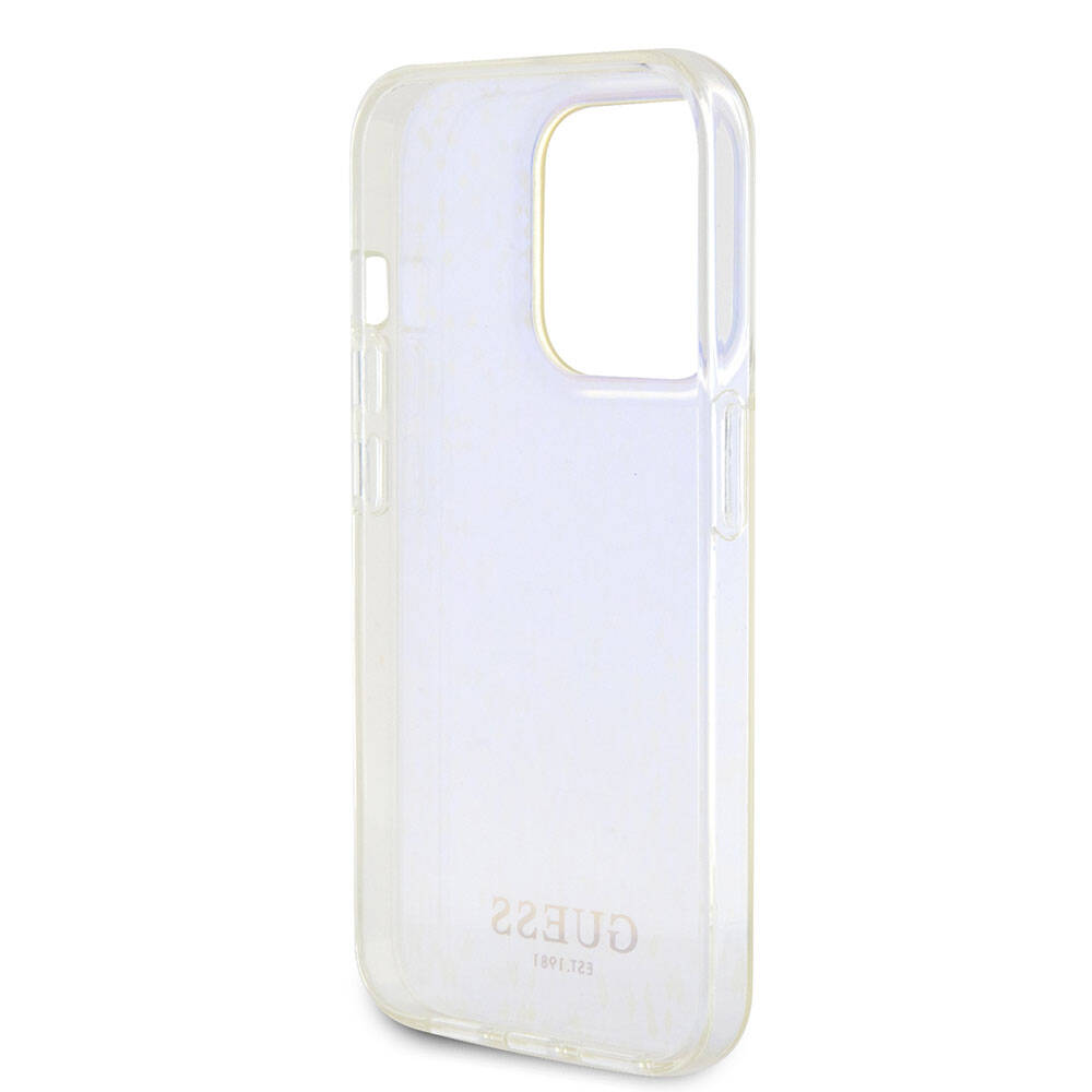 Apple iPhone 15 Pro Case Guess Original Licensed Mirror Disco Cover Colorful with Text Logo