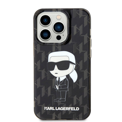 Apple iPhone 15 Pro Kılıf Karl Lagerfeld IML İkonik Monogram Orjinal Lisanslı Kapak Renksiz