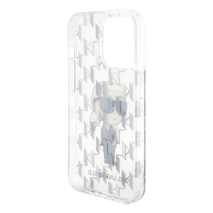 Apple iPhone 15 Pro Kılıf Karl Lagerfeld IML İkonik Monogram Orjinal Lisanslı Kapak Renksiz