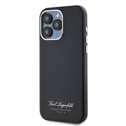 Apple iPhone 15 Pro Kılıf Karl Lagerfeld Orjinal Lisanslı KL Yazılı Hotel Kapak Gri