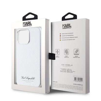 Apple iPhone 15 Pro Kılıf Karl Lagerfeld Orjinal Lisanslı KL Yazılı Hotel Kapak Siyah