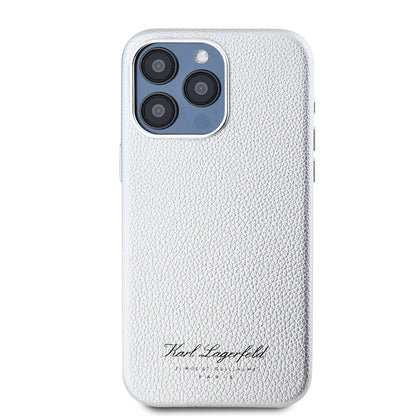 Apple iPhone 15 Pro Kılıf Karl Lagerfeld Orjinal Lisanslı KL Yazılı Hotel Kapak Gri