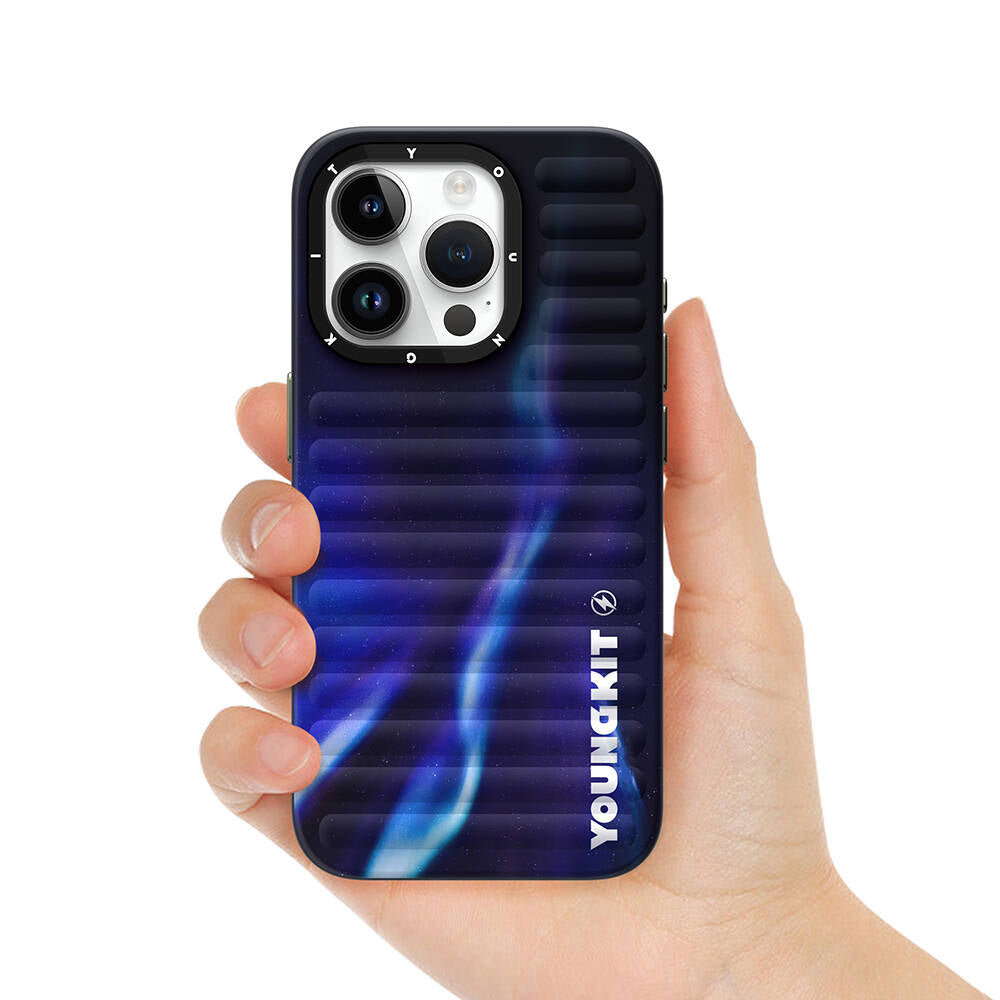 Apple iPhone 15 Pro Case Northern Lights Pattern Youngkit Aurora Series Cover Blue 