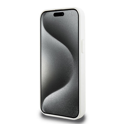 Apple iPhone 15 Pro Kılıf Lacoste Orjinal Lisanslı M-safe Şarj Özellikli PU Deri Görünümlü Kartlıklı Karışık Monogram Desenli Kapak Siyah