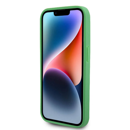 Apple iPhone 15 Pro Kılıf Lacoste Orjinal Lisanslı PU Pike Desenli Arka Yüzey İkonik Timsah Dokuma Logolu Kapak Kırmızı