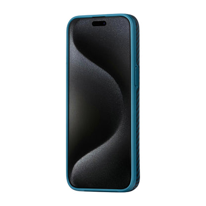Apple iPhone 15 Pro Kılıf M-safe Şarj Özellikli 1500D Aramid Fiber Pitaka Military-Grade Classic Serisi Black-Grey Twill Kapak Siyah-Gri