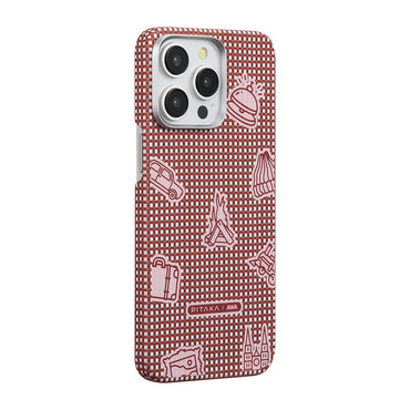Apple iPhone 15 Pro Kılıf M-safe Şarj Özellikli Awa Tasarımlı 1500D Aramid Fiber Pitaka Ultra-Slim Classic Serisi Bonfire Kapak