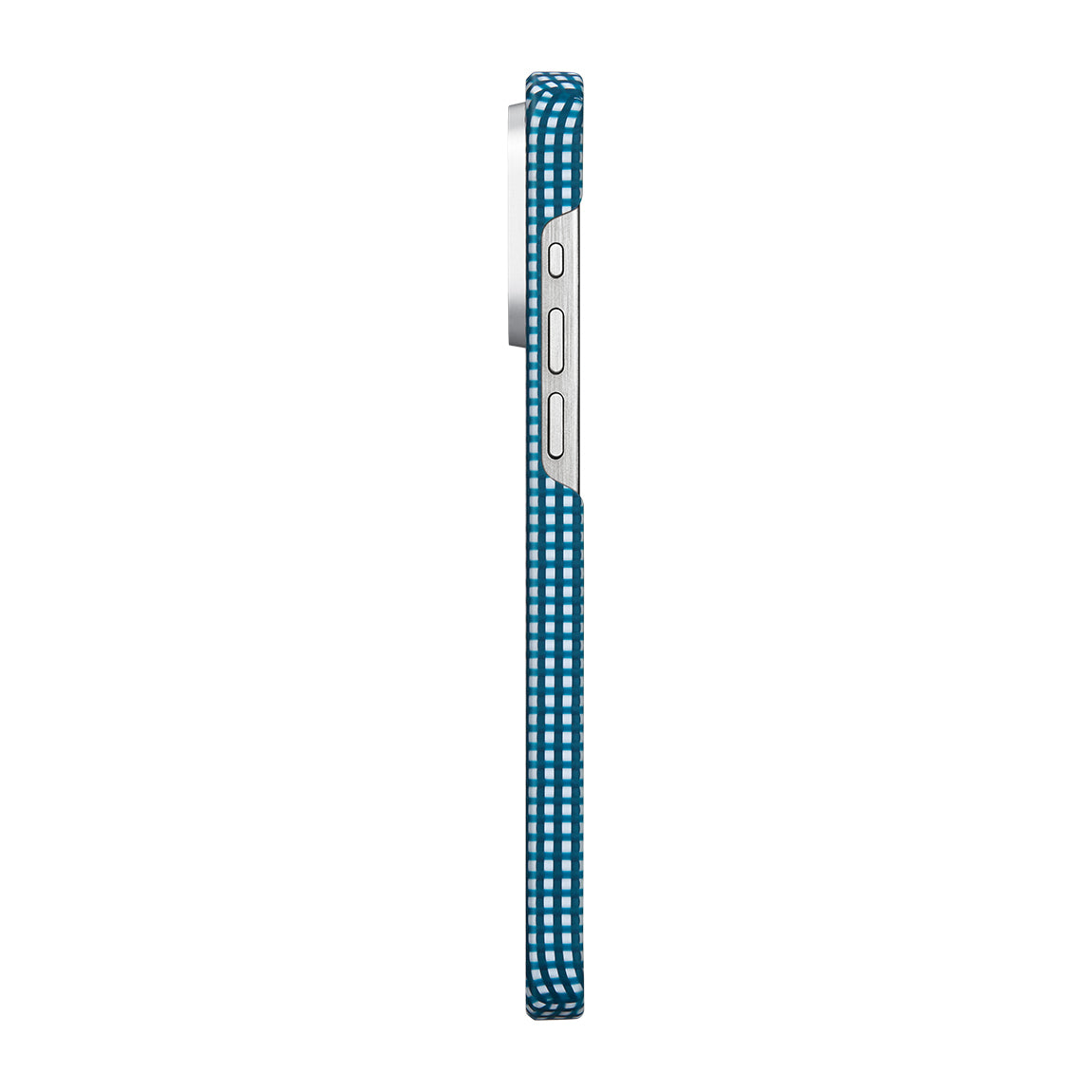 Apple iPhone 15 Pro Kılıf M-safe Şarj Özellikli Awa Tasarımlı 1500D Aramid Fiber Pitaka Ultra-Slim Classic Serisi Ocean Kapak Mavi