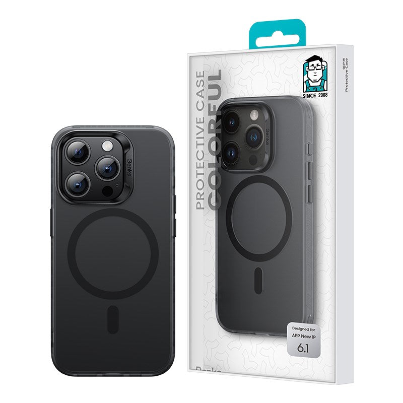 Apple iPhone 15 Pro Case M-safe Charging Feature Benks Lucid Armor Cover Gray 