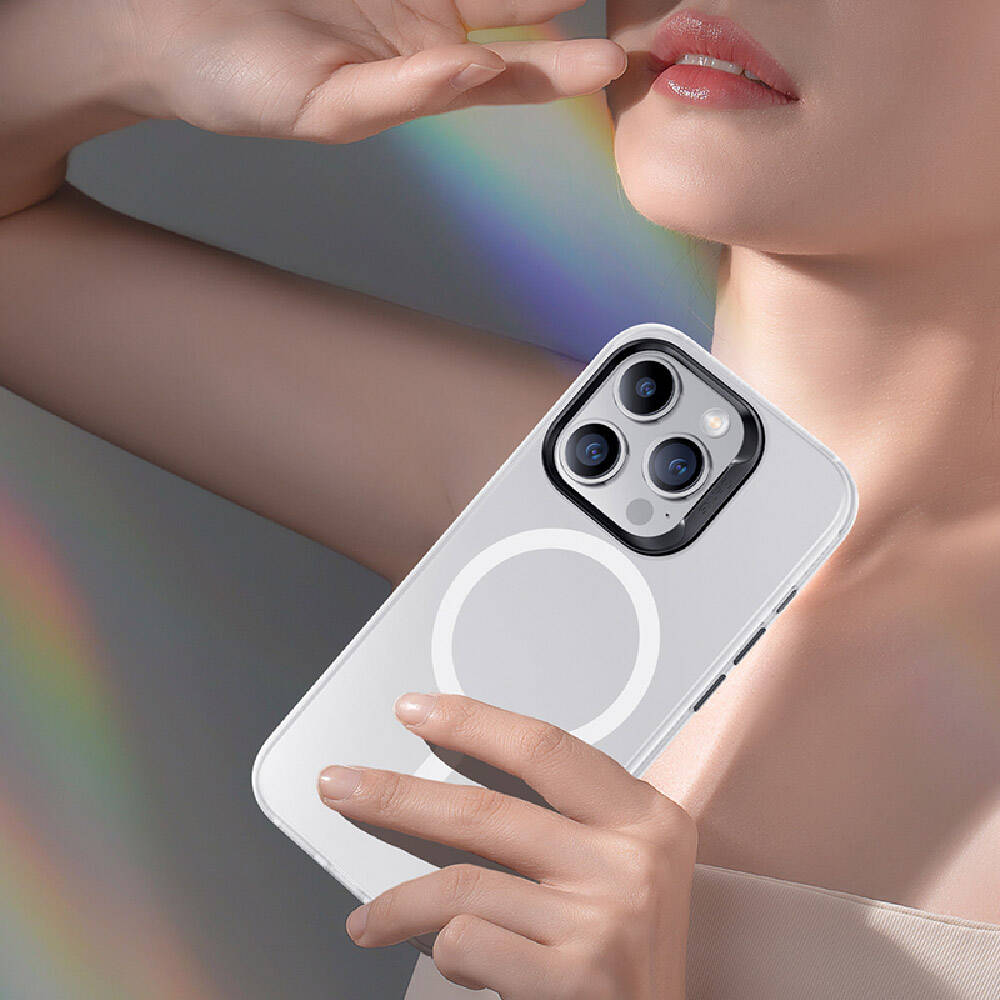 Apple iPhone 15 Pro Case M-Safe Charging Feature Benks Lucid Armor Cover White 