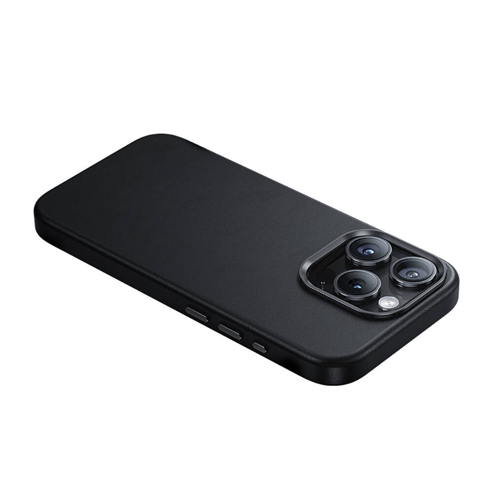 Apple iPhone 15 Pro Case M-safe Charging Feature Benks Vintage Leather Cover Black 