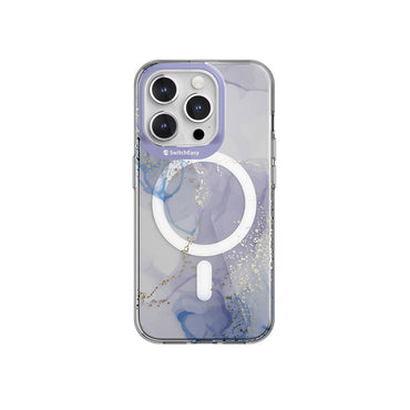 Apple iPhone 15 Pro Kılıf M-safe Şarj Özellikli Çift IMD Baskılı Lisanslı Switcheasy Artist-M Veil Kapak Mor