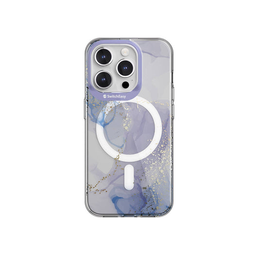 Apple iPhone 15 Pro Kılıf M-safe Şarj Özellikli Çift IMD Baskılı Lisanslı Switcheasy Artist-M Veil Kapak Mor