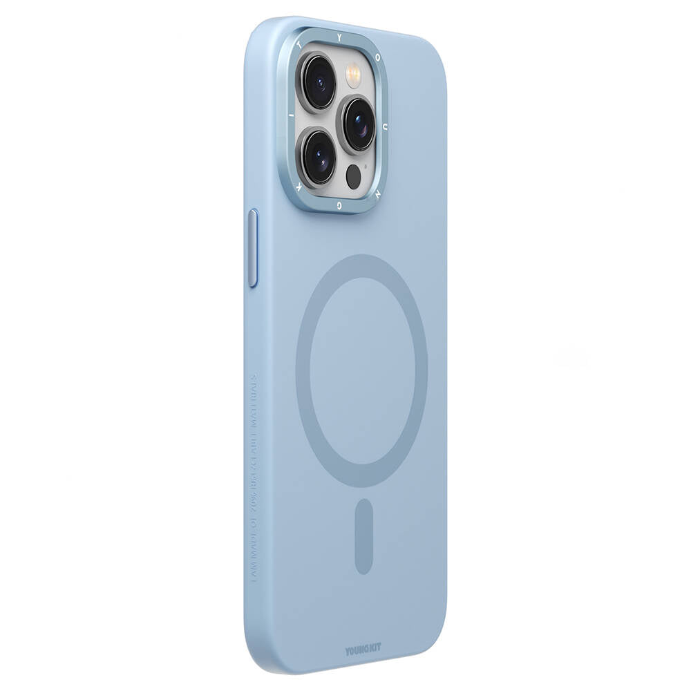 Apple iPhone 15 Pro Case M-safe Charging Feature Scratch and Wear Resistant Youngkit Velvet Series Cover Blue 