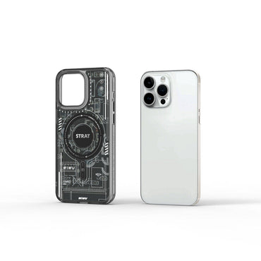 Apple iPhone 15 Pro Kılıf M-safe Şarj Özellikli Desenli Wiwu Mecha Circuit H Serisi Kapak