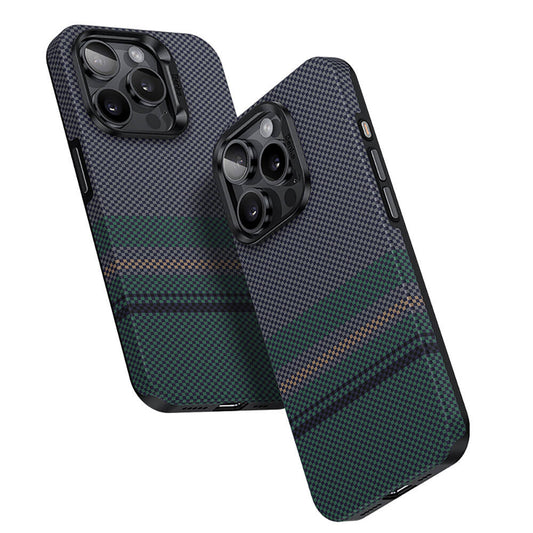 Apple iPhone 15 Pro Case M-safe Charging Feature Carbon Fiber Design Benks Aurora ArmorPro Kevlar Cover Black 