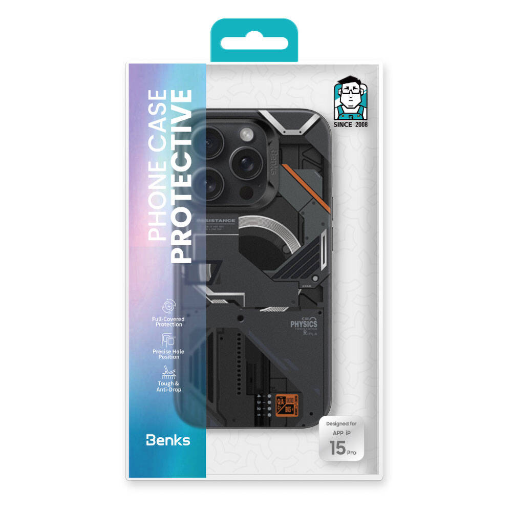 Apple iPhone 15 Pro Case M-safe Charging Feature Mechanical Design Benks Perspective Series Cover White 