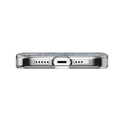 Apple iPhone 15 Pro Kılıf M-safe Şarj Özellikli Parlayan Simli Şeffaf Lisanslı Switcheasy Starfield-M Kapak Mor