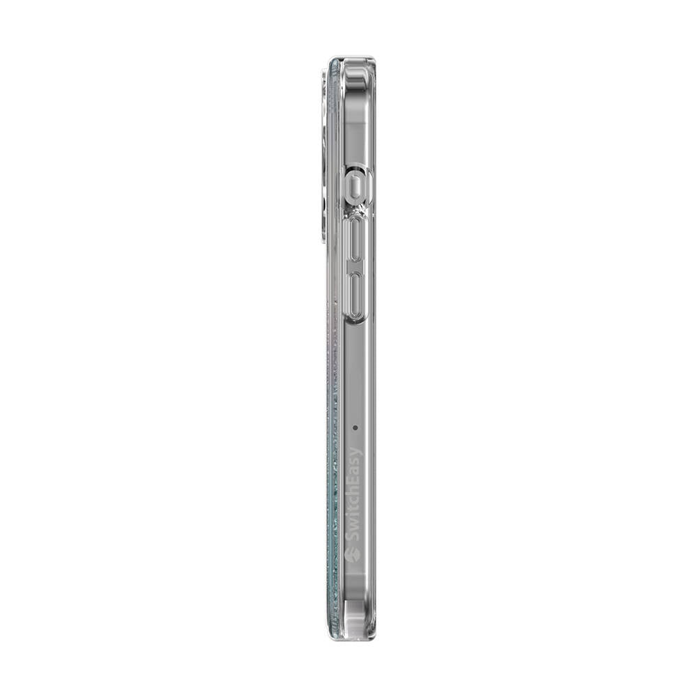 Apple iPhone 15 Pro Kılıf M-safe Şarj Özellikli Parlayan Simli Şeffaf Lisanslı Switcheasy Starfield-M Kapak Mor