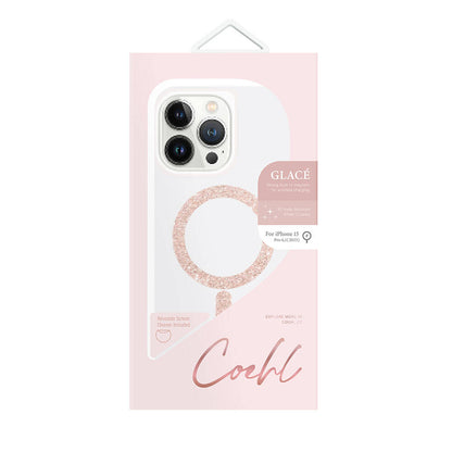 Apple iPhone 15 Pro Kılıf M-safe Şarj Özellikli Simli Magnetik Coehl Glace Kapak Rose Gold