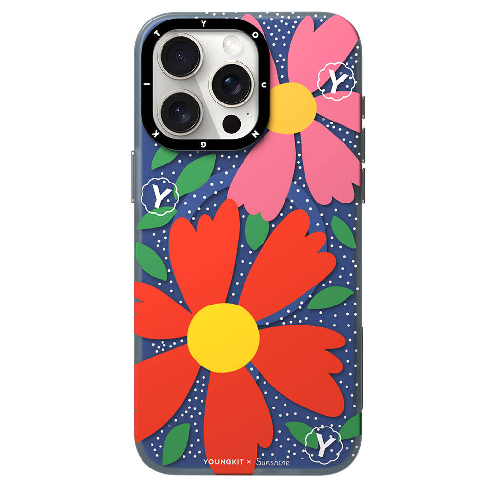 Apple iPhone 15 Pro Case M-safe Charging Feature Sunshine Design Youngkit Colorful Series Cover Red 