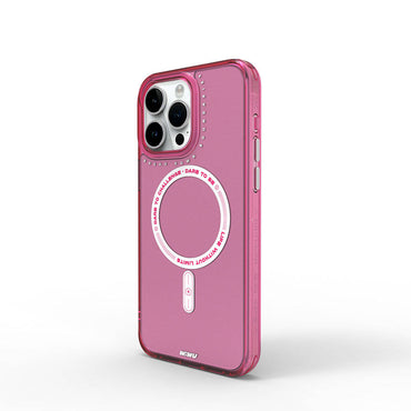 Apple iPhone 15 Pro Case M-safe Charging Feature Wiwu Basic Color J Series Cover Pink Dark 
