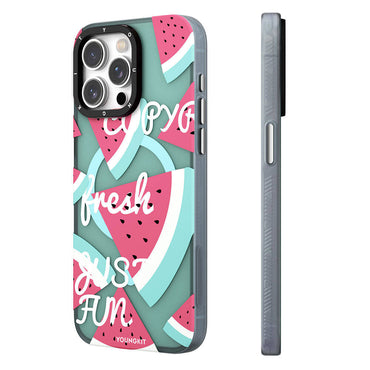 Apple iPhone 15 Pro Case M-safe Charging Feature Summer Fruit Pattern Youngkit Fruity Flavor Series Cover Green 