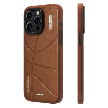 Apple iPhone 15 Pro Case M-safe Charging Feature Youngkit Backboard Series Leather Cover Black 