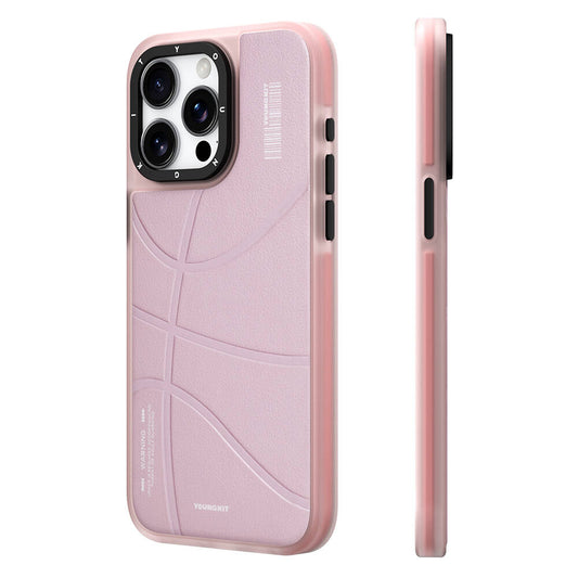 Apple iPhone 15 Pro Case M-safe Charging Feature Youngkit Backboard Series Leather Cover Pink 