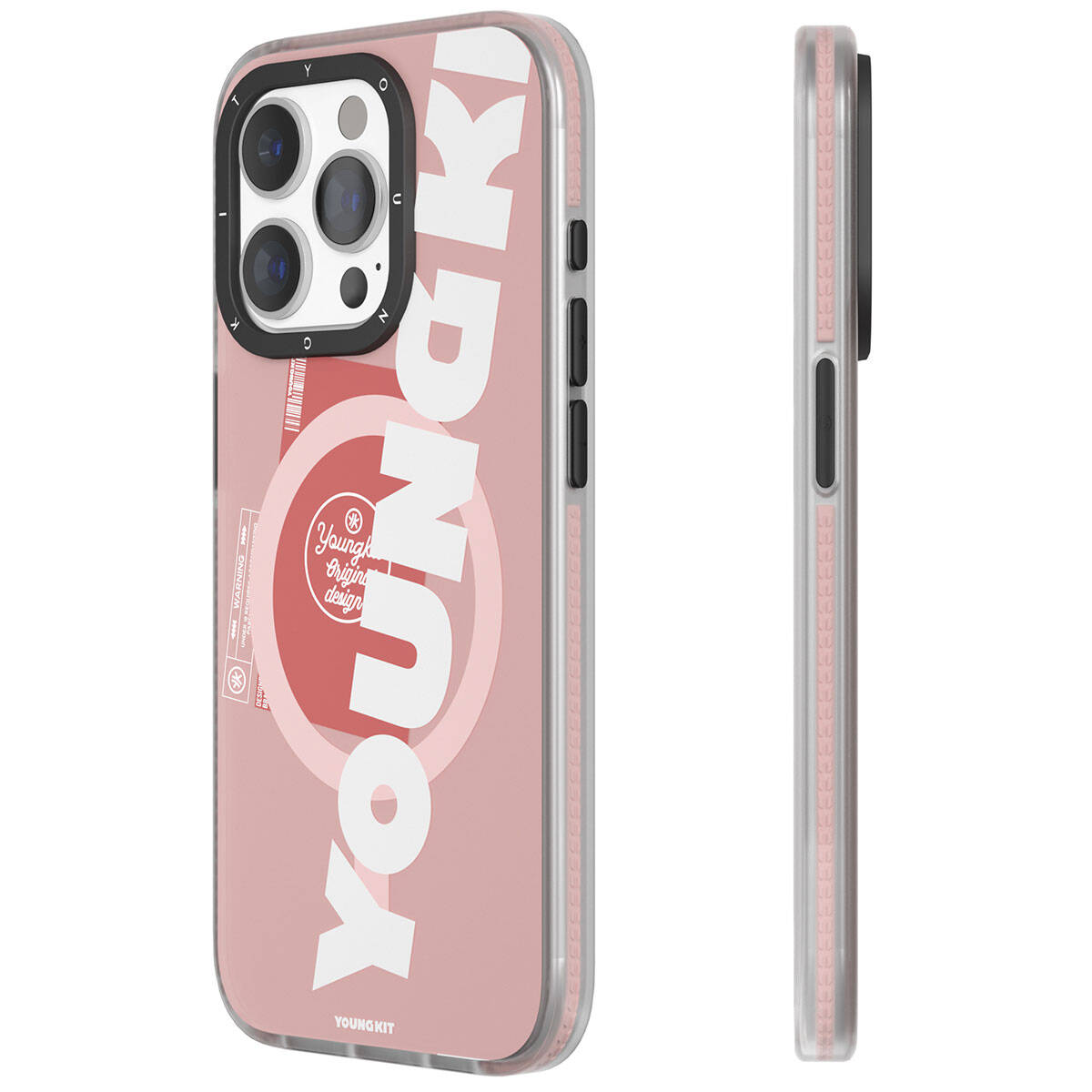 Apple iPhone 15 Pro Case M-safe Charging Feature Youngkit Binfen Series Text Themed Cover Blue 