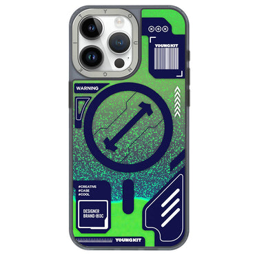 Apple iPhone 15 Pro Case M-safe Charging Feature YoungKit Galaxy Series Cover Green 