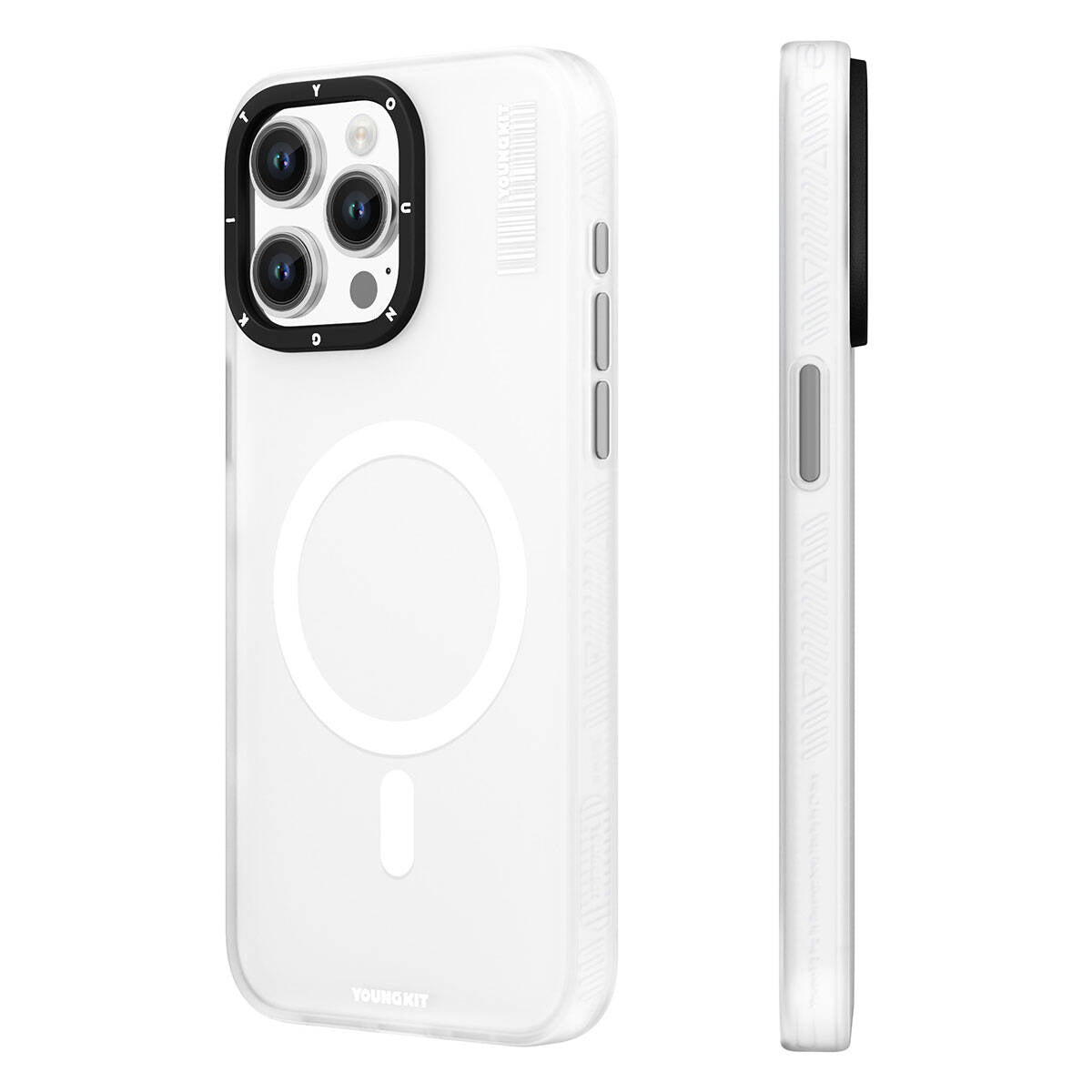 Apple iPhone 15 Pro Case M-safe Charging Feature Youngkit Hidden Sand Series Cover White 
