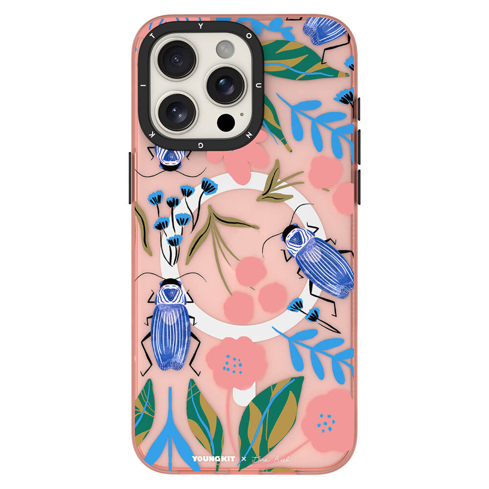 Apple iPhone 15 Pro Case M-safe Charging Feature YoungKit Huagu Series Cover Pink 