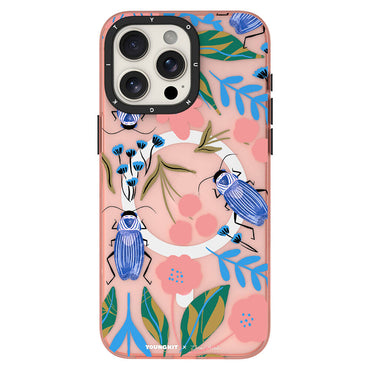 Apple iPhone 15 Pro Case M-safe Charging Feature YoungKit Huagu Series Cover Pink 