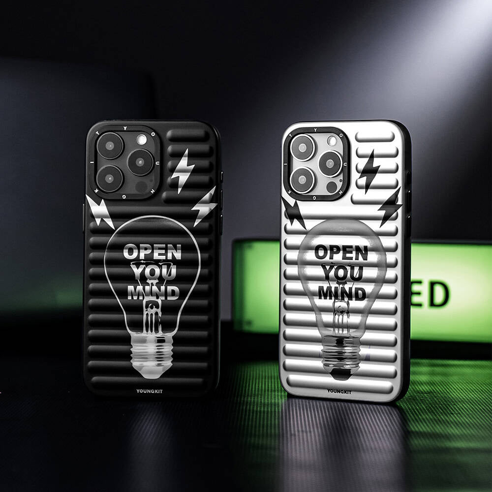 Apple iPhone 15 Pro Case M-safe Charging Feature Youngkit Open Mind Series Cover Silver