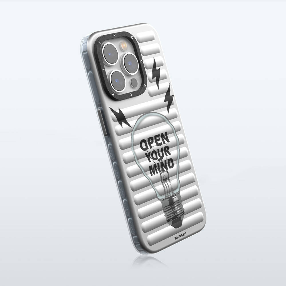 Apple iPhone 15 Pro Case M-safe Charging Feature Youngkit Open Mind Series Cover Silver