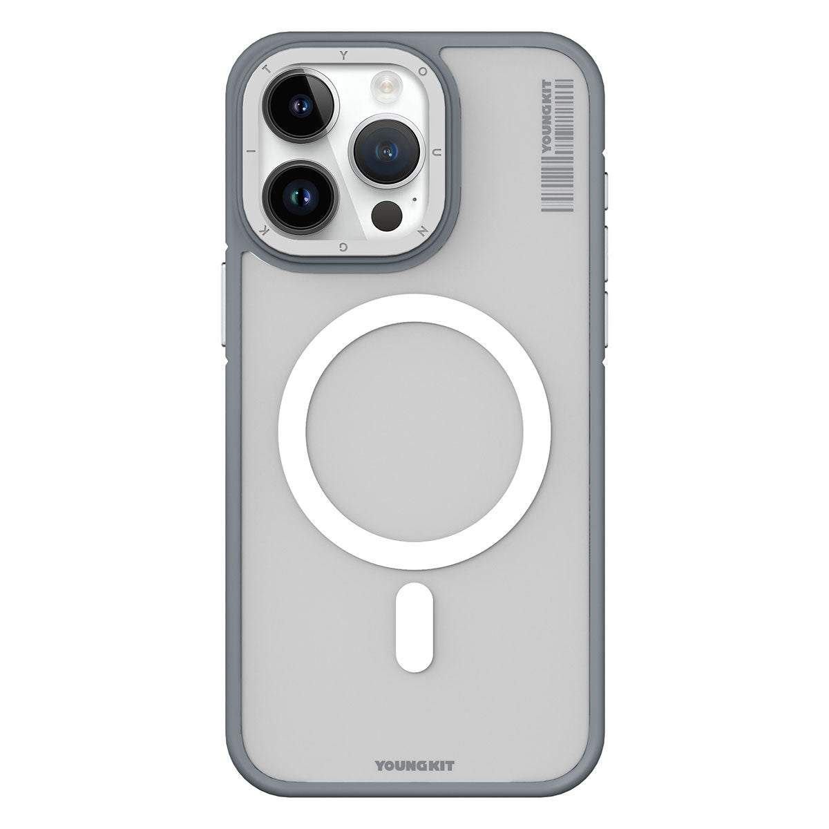Apple iPhone 15 Pro Case M-safe Charging Feature Youngkit Rock Sand Series Cover Gray 