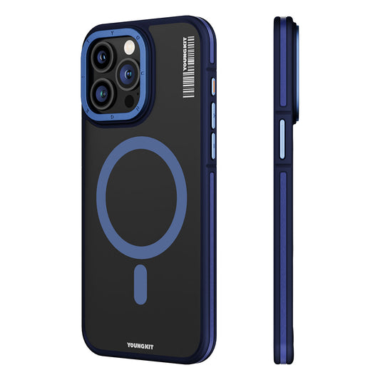 Apple iPhone 15 Pro Case M-safe Charging Feature Youngkit Rock Sand Series Cover Blue 