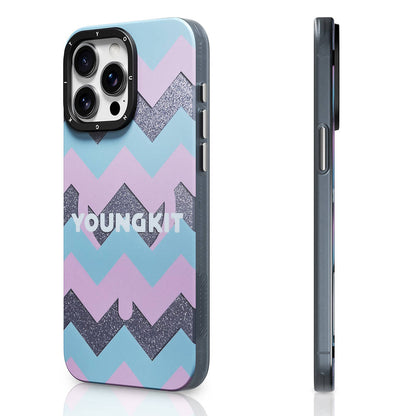 Apple iPhone 15 Pro Kılıf M-safe Şarj Özellikli Youngkit Star Dazzle Serisi Kapak Gri