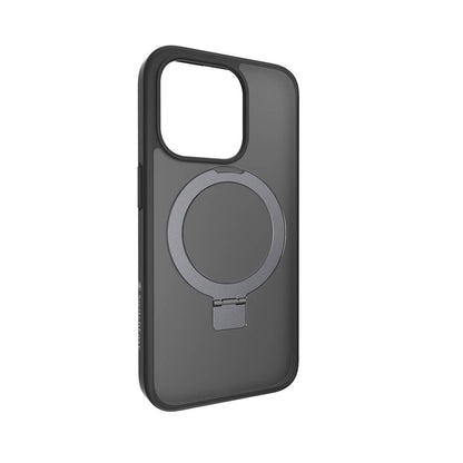 Apple iPhone 15 Pro Kılıf M-safe Şarj Özellikli Yüzük Standlı Lisanslı Switcheasy Magstand-M Kapak Siyah