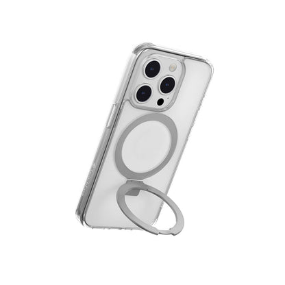 Apple iPhone 15 Pro Kılıf M-safe Şarj Özellikli Yüzük Standlı Lisanslı Switcheasy Magstand-M Kapak Renksiz