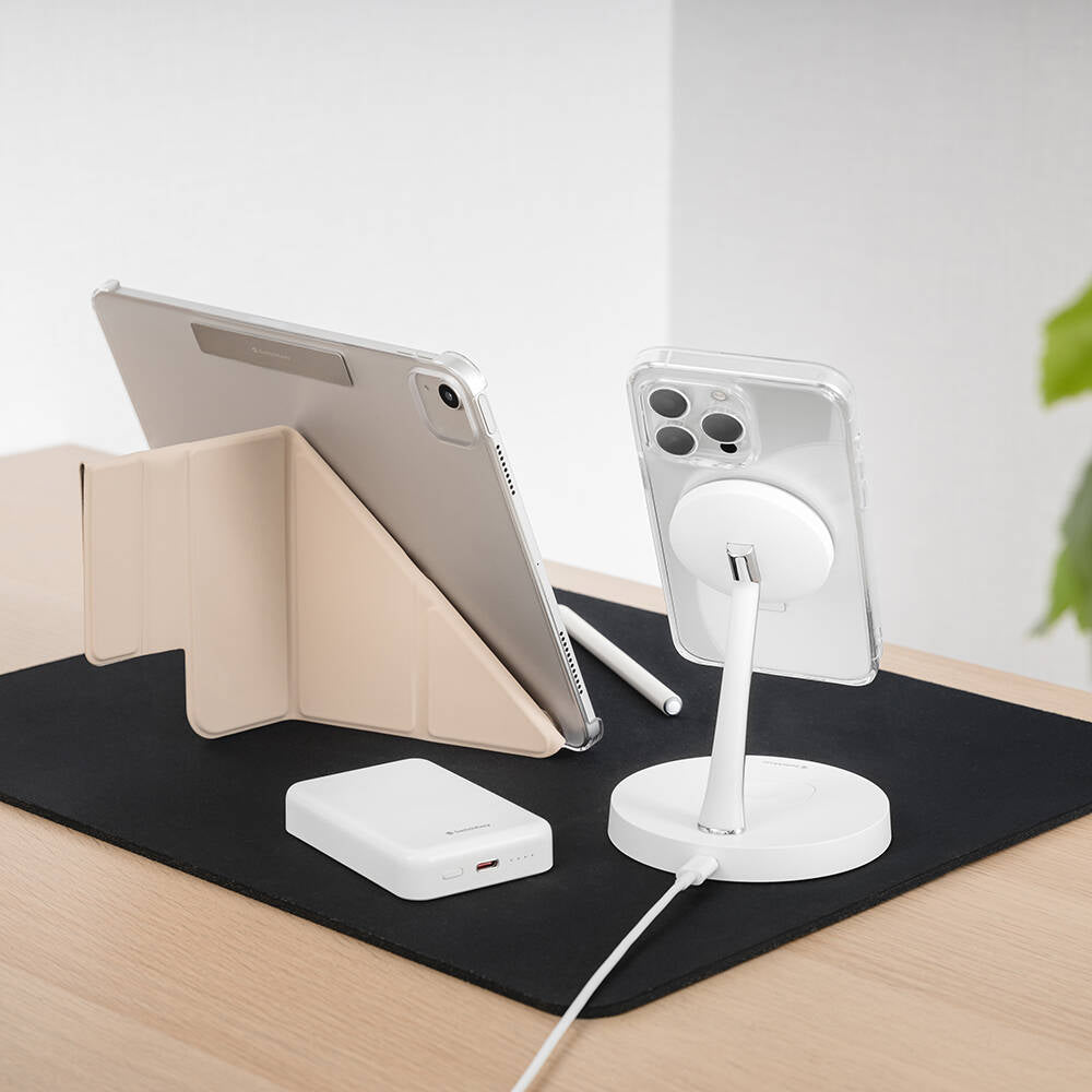 Apple iPhone 15 Pro Kılıf M-safe Şarj Özellikli Yüzük Standlı Lisanslı Switcheasy Magstand-M Kapak Renksiz